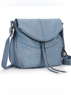 The SAK Studded Silverlake Light Blue Leather Crossbody Shoulder bag rare